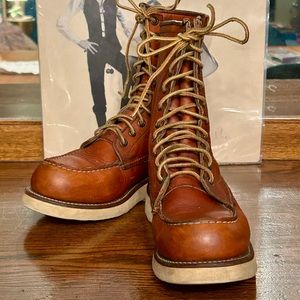 Red Wing Boots - Classic Prarie 877 Leather 8 Inch Men's Moc Toe Boots Size 6